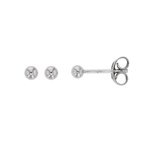 Boucles d'oreilles puces boules 3mm, argent 925/1000 platiné