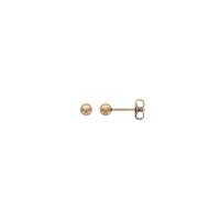 Boucles d'oreilles puces boules en acier doré-rose diam. 4mm