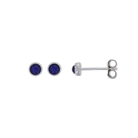 Boucles d'oreilles puces cabochon rond agate noire, argent 925/1000 rhodié
