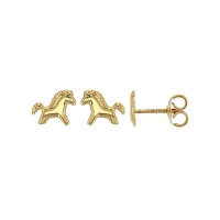 Boucles d'oreilles puces cheval lisse Or 750/1000