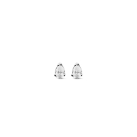 Boucles d'oreilles puces diamants synthétiques 0,20ct GVS taille poire, Or blanc 750/1000