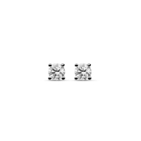 Boucles d'oreilles puces diamants synthétiques 0,75ct GVS sertis 4 griffes, Or blanc 750/1000