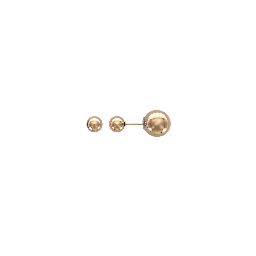 Boucles d'oreilles puces Double boules en acier