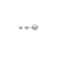 Boucles d'oreilles puces Double boules en acier