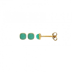 Boucles d'oreilles puces Onyx bombé, Or 750/1000