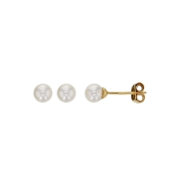 Boucles d'oreilles puces perles de culture d'eau douce 4mm, plaqué or