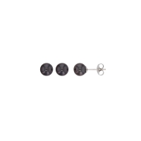 Boucles d'oreilles puces perles de Tahiti rondes de culture, argent 925/1000 rhodié