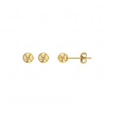 Boucles d'oreilles puces plaqué or avec boule