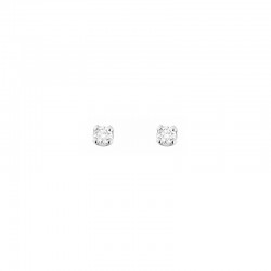 Boucles d'oreilles puces serti 4 griffes, 2 diamants HSI 0,10ct, Or 750/1000