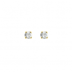 Boucles d'oreilles puces serti 4 griffes, 2 diamants HSI 0,20ct, Or 750/1000