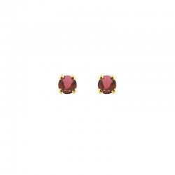 Boucles d'oreilles puces serti 4 griffes, Saphir de Ceylan, Or blanc 750/1000