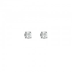 Boucles d'oreilles puces serti 4 griffes, 2 diamants HSI 0,20ct, Or 750/1000