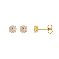 Boucles d'oreilles ronde en Or 375/1000 avec oxyde de zirconium