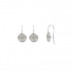 Boucles d'oreilles rondes avec oxyde de zirconium en Argent 925/1000 rhodié
