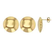 Boucles d'oreilles rondes et bombés, argent 925/1000 doré