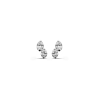 Boucles d'oreilles taille poire diamants synthétiques 0,50ct GVS, Or blanc 750/1000
