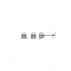 Boucles d'oreilles tête de mort en acier