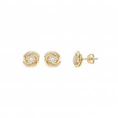 Boucles d'oreilles tourbillon en Or 375/1000 et oxydes de zirconium