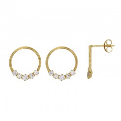 Boucles d’oreilles cercles avec oxydes, Or 375/1000