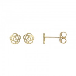 Boucles d’oreilles en forme de fleurs ciselées, Or 375/1000