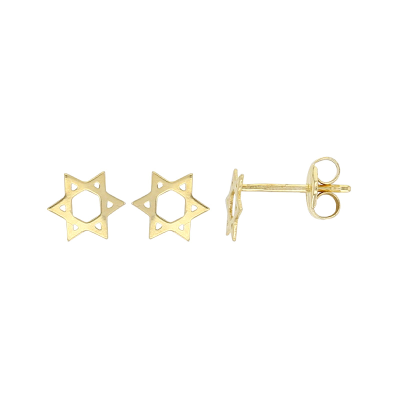 Boucles d’oreilles étoiles de David, Or 375/1000