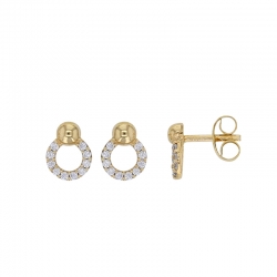 Boucles d’oreilles puces, cercles d’oxydes Or 375/1000