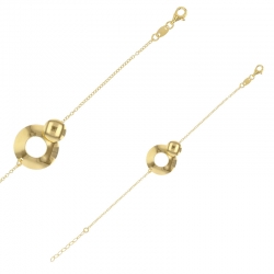 Bracelet 2 ronds dont un ajouré en argent 925/1000 doré