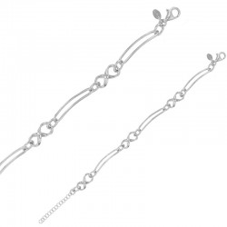 Bracelet 3 infinis, fermoir menotte en argent 925/1000 rhodié