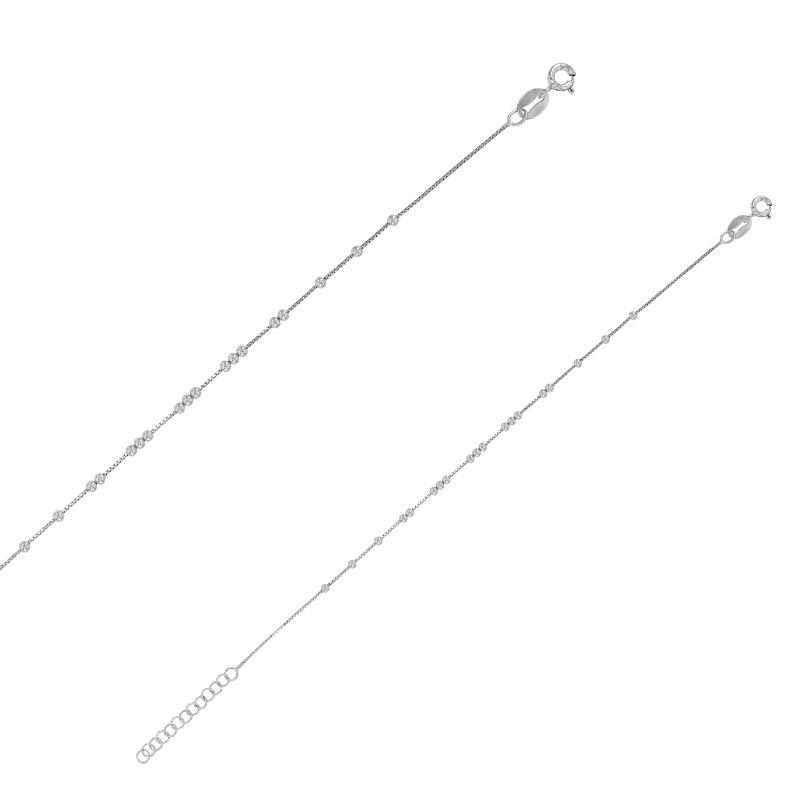 Bracelet à boules en argent 925/1000 rhodié