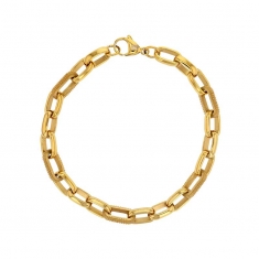 Bracelet à maille forcat lisse et à cran en acier brillant