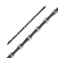 Bracelet acier et acier noir 21,5cm