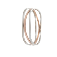 Bracelet acier et acier rose diam. 6,2cm