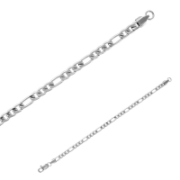 Bracelet acier maille figaro triple régulière