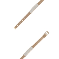 Bracelet acier mailles milanaise avec plaque en pierres synthétiques