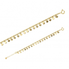 Bracelet argent 925/1000 doré pampilles orné de coeurs