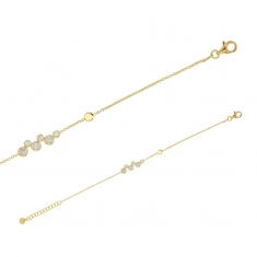 Bracelet argent 925/1000 platiné ligne de 6 cristaux bleus