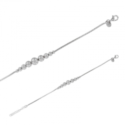 Bracelet argent 925/1000 rhodié avec des boules de différentes tailles