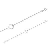 Bracelet argent 925/1000 rhodié cercle diamanté avec oxyde de zirconium