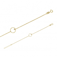Bracelet argent 925/1000 rhodié cercle diamanté avec oxyde de zirconium