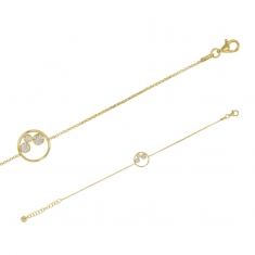Bracelet argent 925/1000 rhodié cercle orné d'oxydes de zirconium