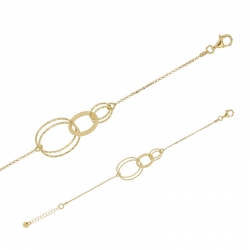 Bracelet argent 925/1000 rhodié en ovales lisses et diamantés