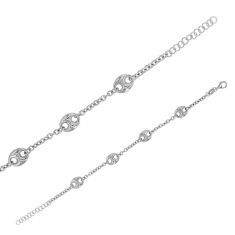 Bracelet argent 925/1000 rhodié orné de grains de café