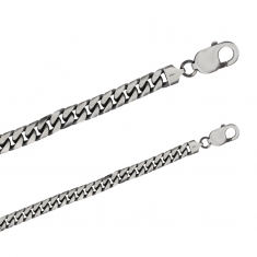 Bracelet argent 925/1000 vieilli pour homme avec maille gourmette