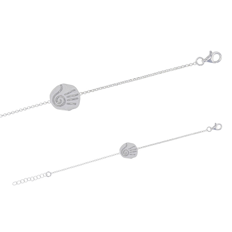 Bracelet argent 925/1000 orné d'un motif main rupestre