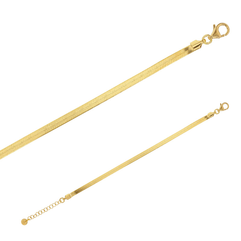 Bracelet argent 925/1000 rhodié en maille serpent