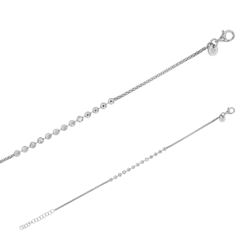 Bracelet argent 925/1000 rhodié orné de petites boules