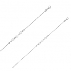 Bracelet avec 2 boules et 3 arbres de vie en argent 925/1000 doré