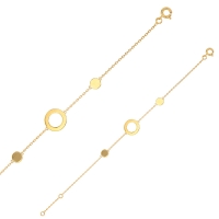 Bracelet avec 2 ronds lisses et 1 cercle en plaqué or