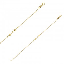 Bracelet avec 3 boules et 2 coeurs en argent 925/1000 rhodié