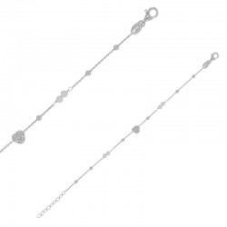 Bracelet avec boules et perles de culture d'eau douce en argent 925/1000 rhodié